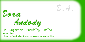 dora andody business card